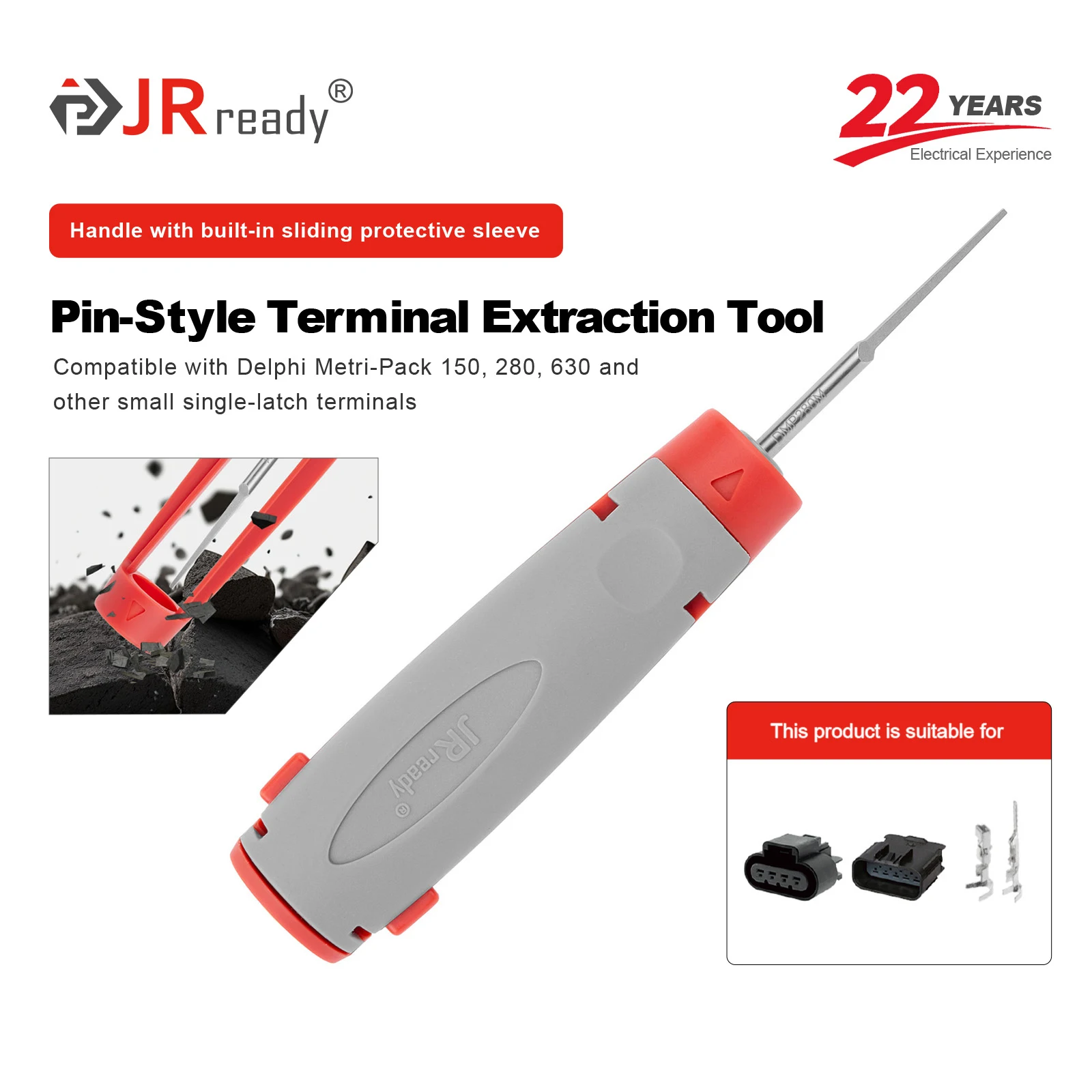 

Инструмент для извлечения JRready JRconDRK-DMP280M для Delphi Metri-Pack 150/280/630 и других маленьких одиночных пружинных клемм