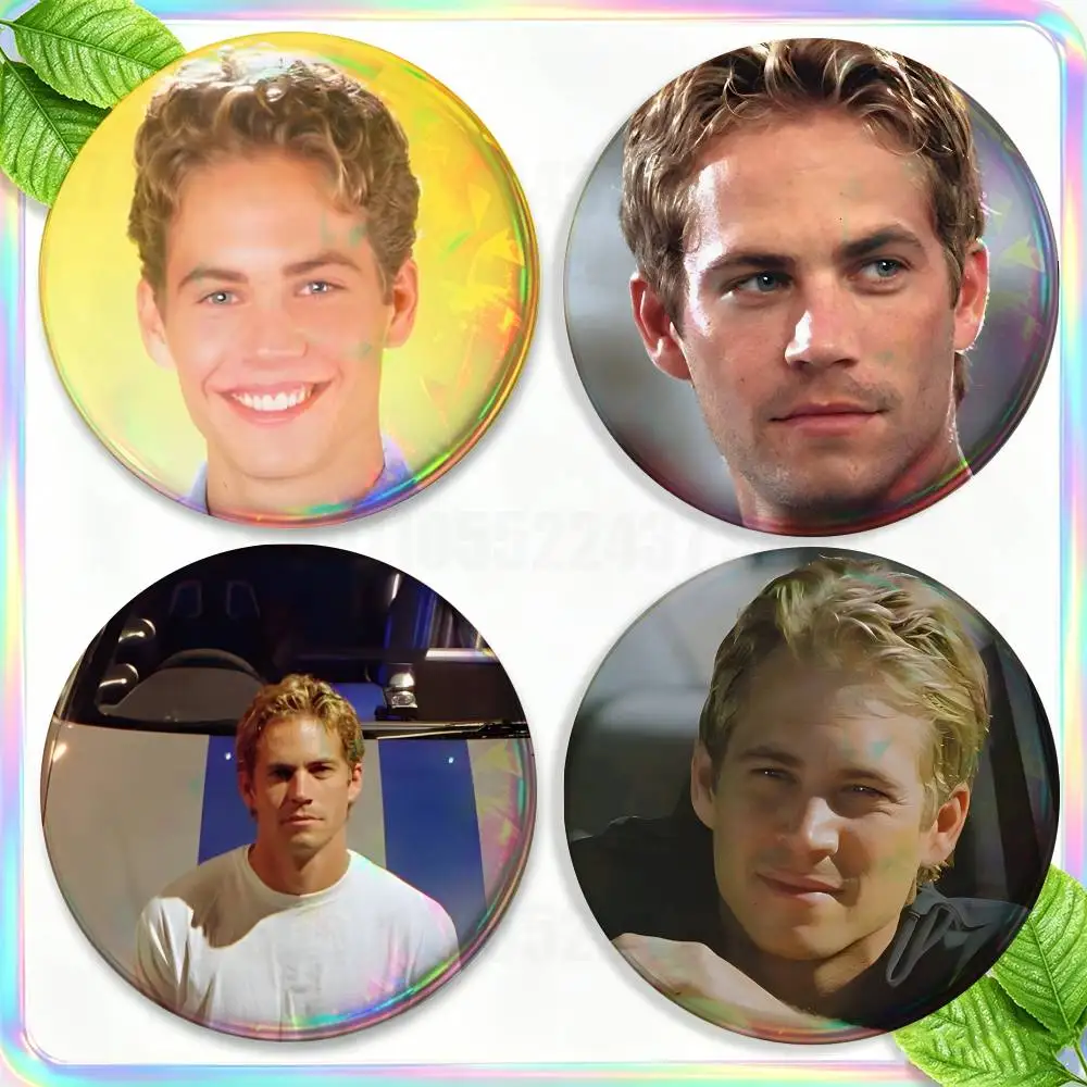 

Actor P-Paul Walker Famous 2-piece set Pins Backpack Clothes Jewelry Accessories Round Brooch Button Badge Fans Collection Gifts