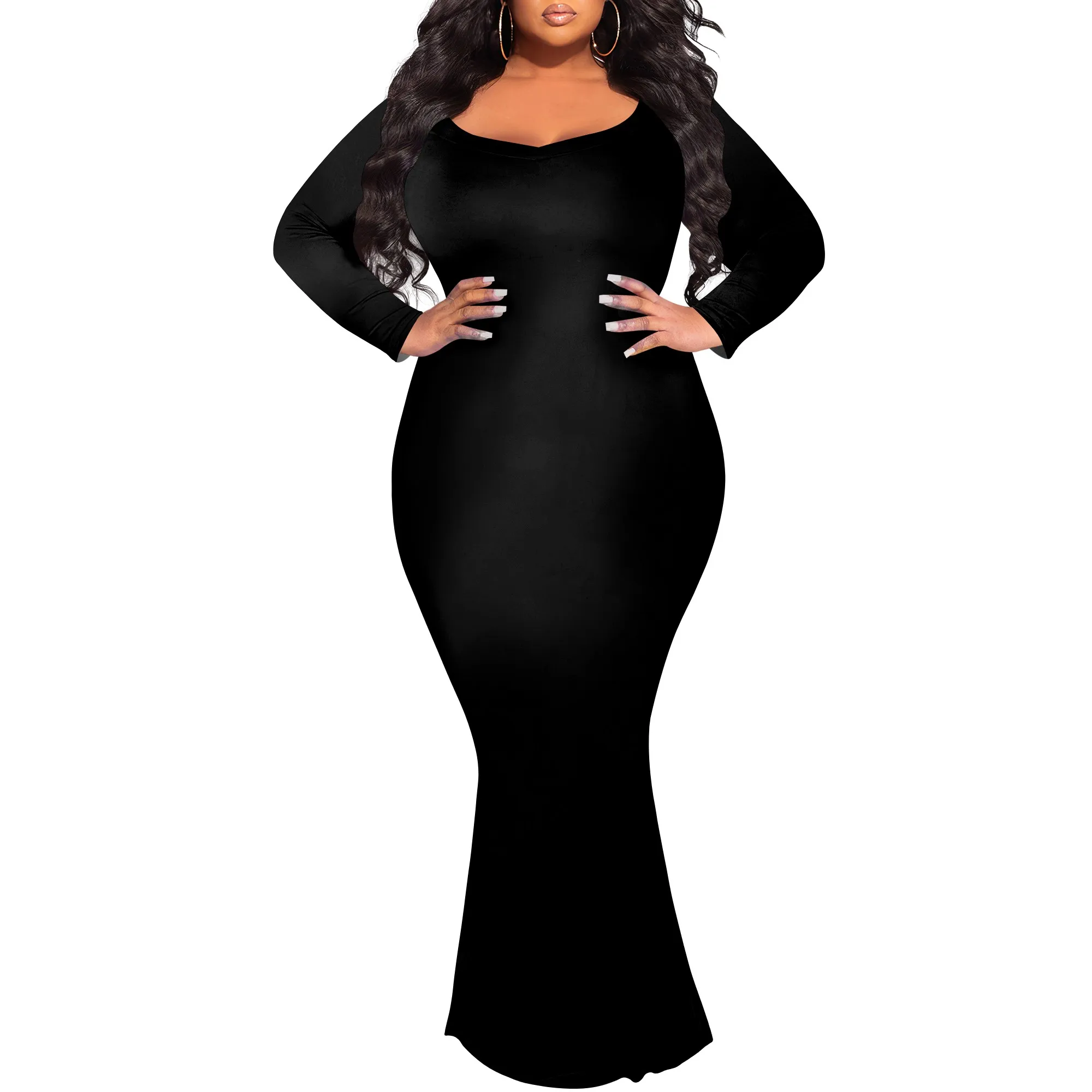 แขนยาว Maxi ชุดเข้ารูปค็อกเทลชุด Shapewear Tummy Control ฤดูใบไม้ร่วงชุดอย่างเป็นทางการ Built