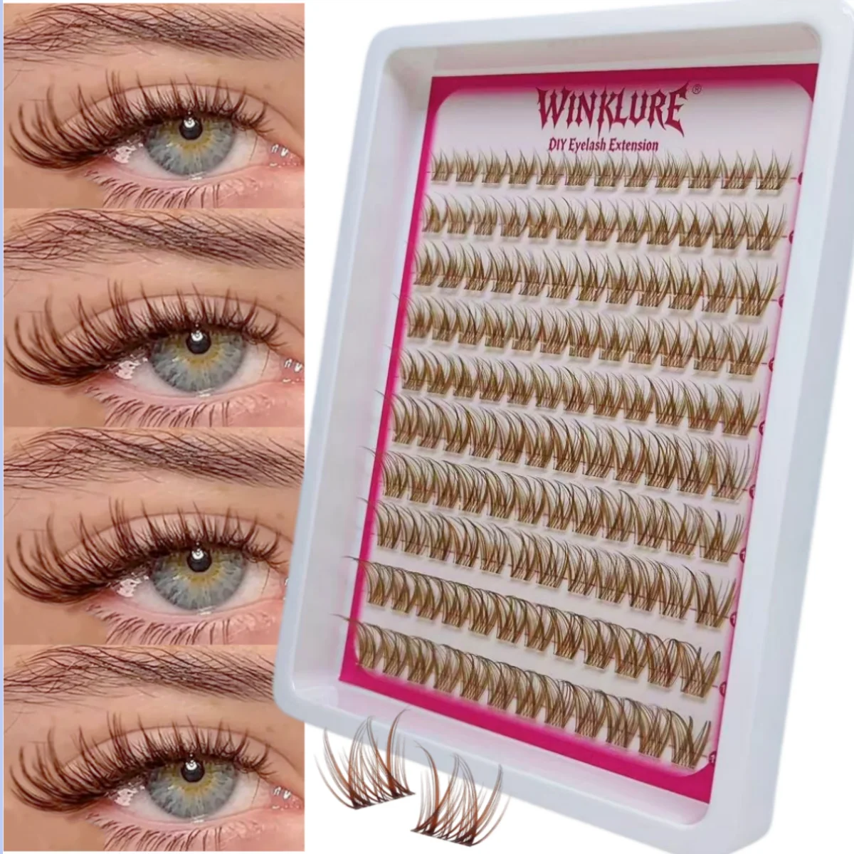 WINKLURE 300PCS Manga & Comic Eye Lash, Individual Cluster Lashes, Beginner-Friendly Creates Stunning Manga And Comic Eye Looks