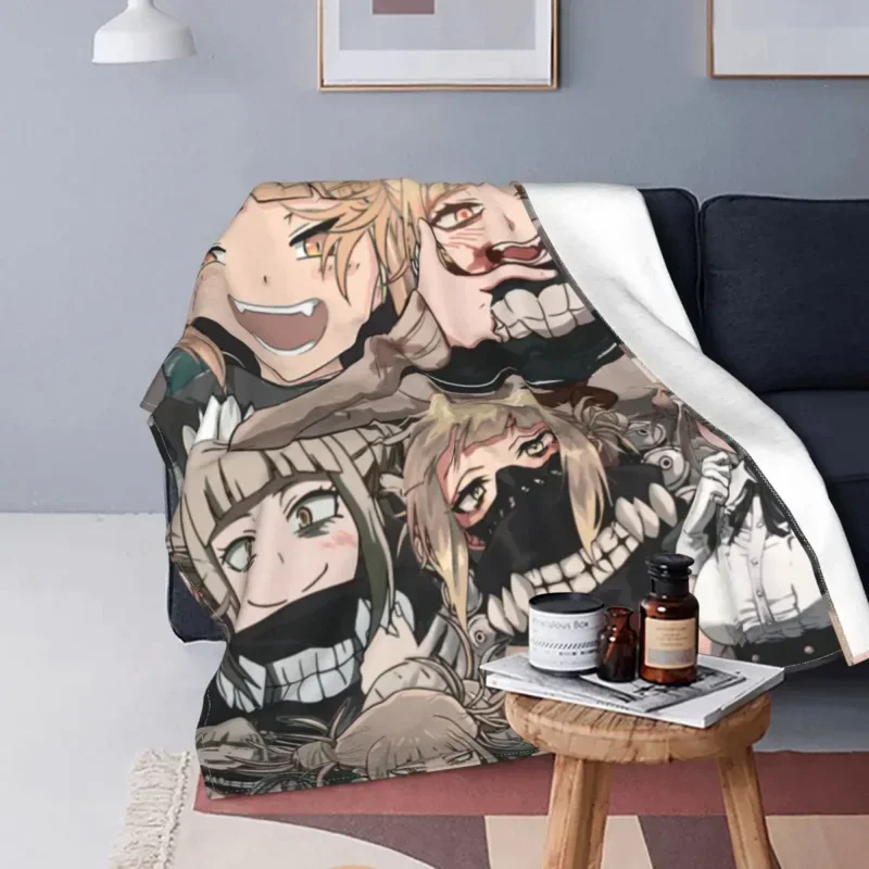 Himiko Toga Tribute Pattern Blankets Fleece Boku No Hero Academia Super Warm Throw Blanket for Home Couch Bed Rug  throw blanket