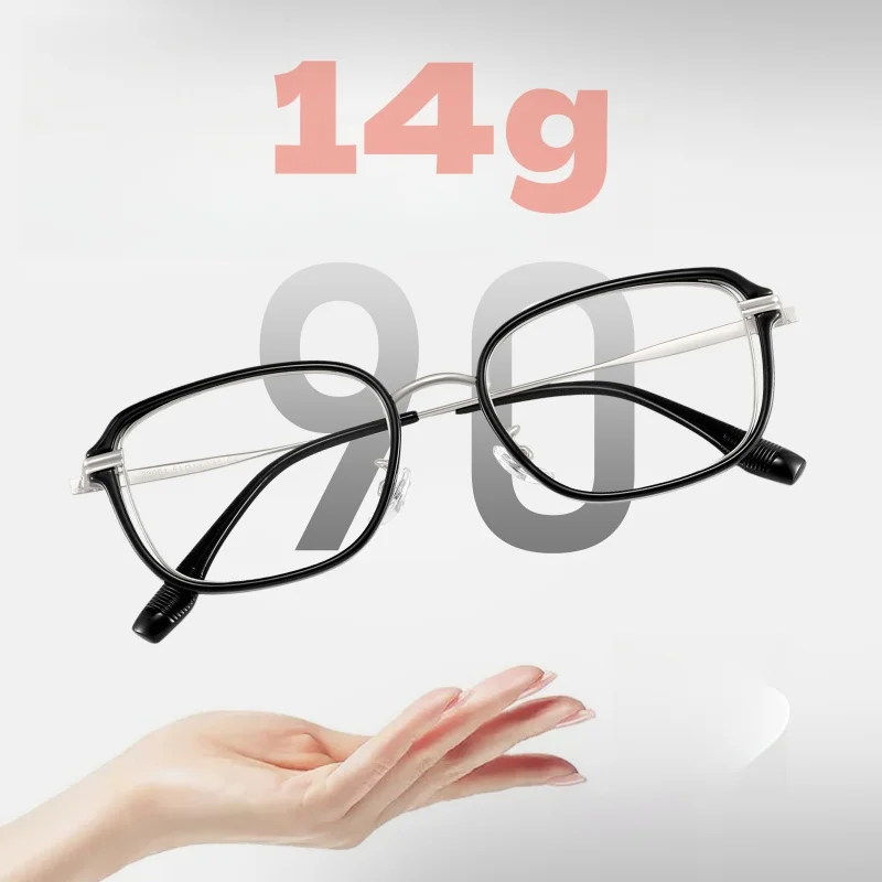 TR Gold Anti Blue Light Glasses Frame Fashionable Square  Men's Glasses Frame Retro Optical Prescription Glasses Frame 23061