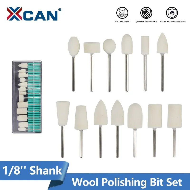 

XCAN Wool Felt Mounted Polishing Buffing Wheel 1/8'' Shank Wool Grinding Head Bit 13pcs Polishing Wheels Dremel Rotary Tools