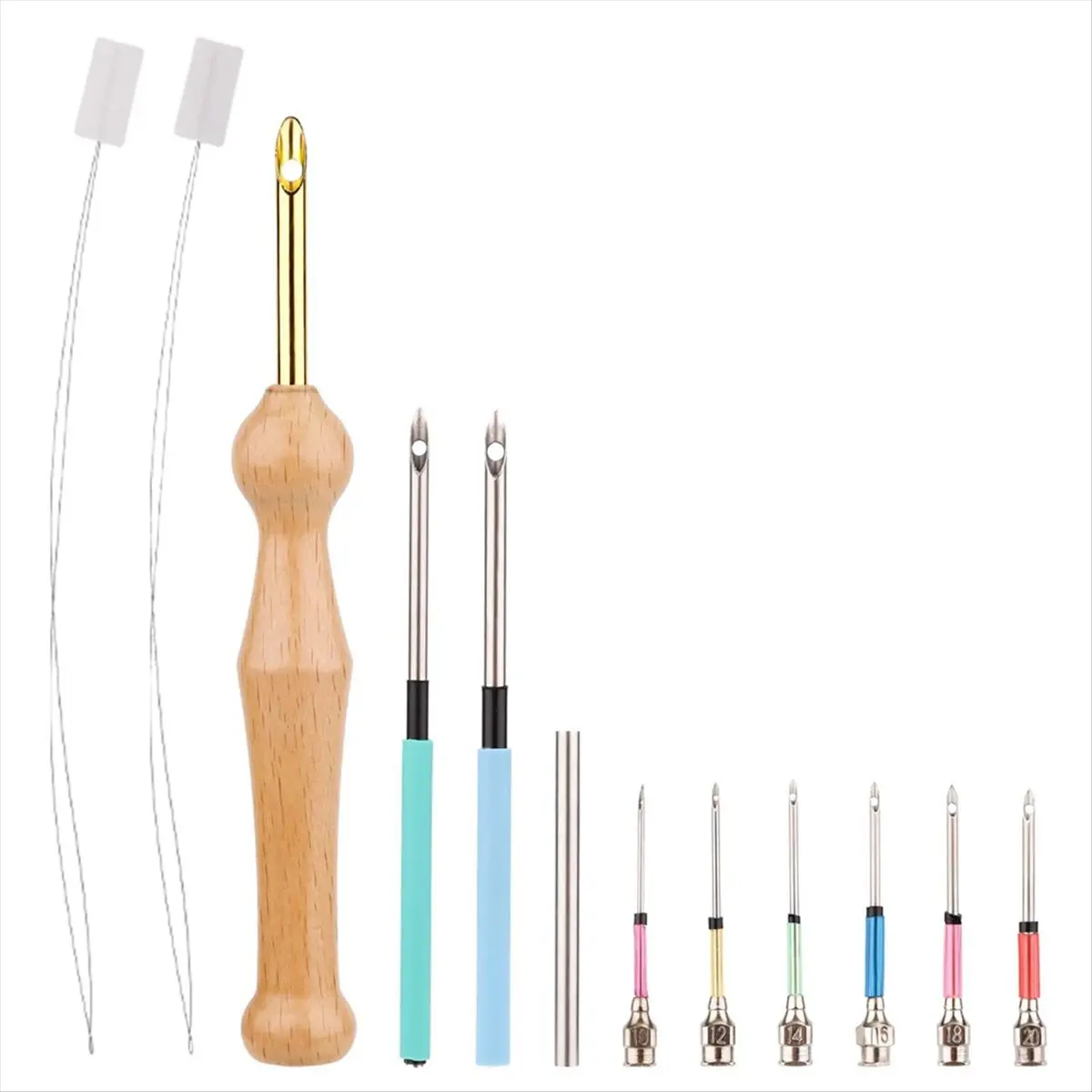 ABNH Punch Needle Kit, Embroidery Punch Adjustable Needle Kit Punch Needle Kit for Embroidery Floss Stitching Beginner