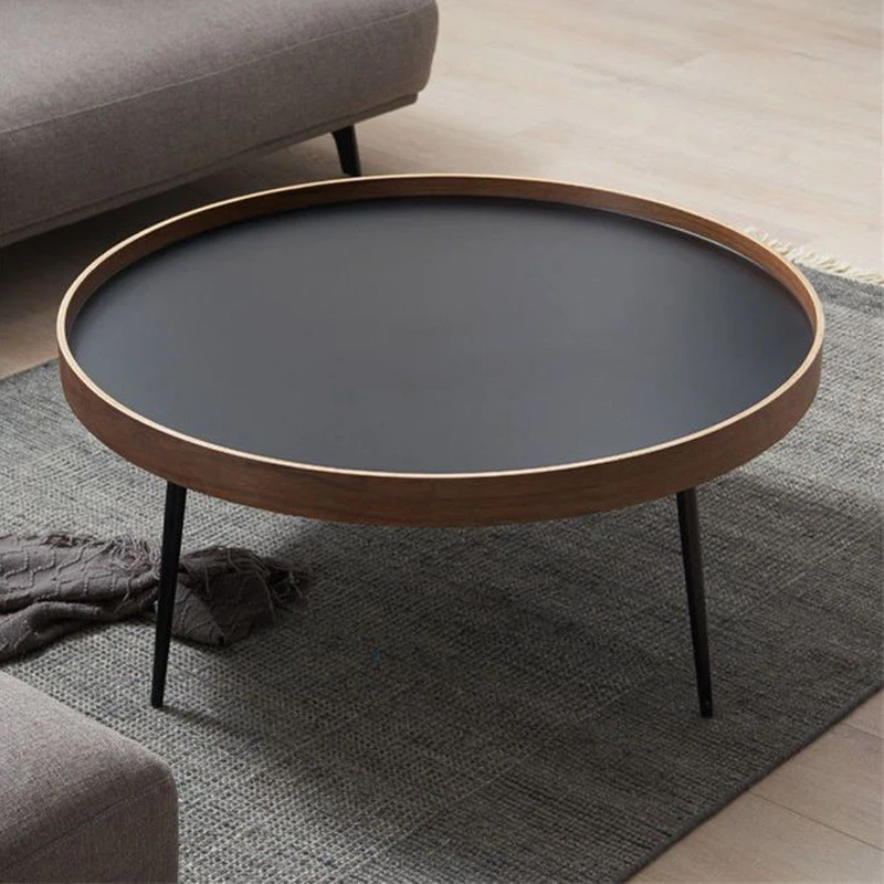 Nordic Italian Small Round Table Modern Minimalist Living Room Balcony Bedroom Simple Assembled Small Coffee Table Drop Shipping