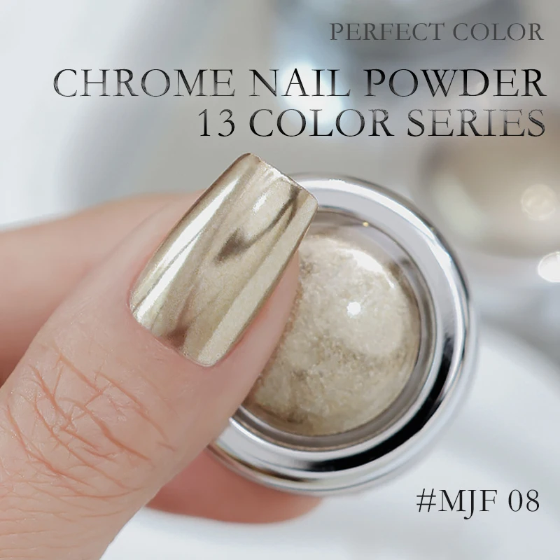 Chrom-Nagelpulver, 13-Farben-Serie, Spiegel-Metallic-Effekt, Premium-Salon-Nagelglitter, Maniküre-Pigmente für Nageldesign, 0,5 – Detail 9