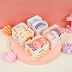 Journamm 5pcs/box Solid Color Washi Tape Set for DIY Scrapbooking Decor Junk Journal Collage Photo Album Masking Tape Stationery