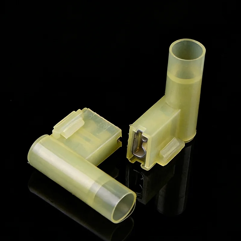 10pcs/30pcs Flag-Shaped 90-Degree Right-Angle Spade Quick-Crimp Wire yellow Terminals   12-10AWG 4-6mm²  FLDNY5.5-250
