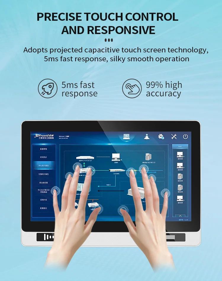 ZXY OEM 15.6 & 21.5 بوصة J4125 I5 I7 Win Linux Fanless شاشة تعمل باللمس الصناعية الكل في واحد لوحة الكمبيوتر RFID NFC QR لنا الصناعية
