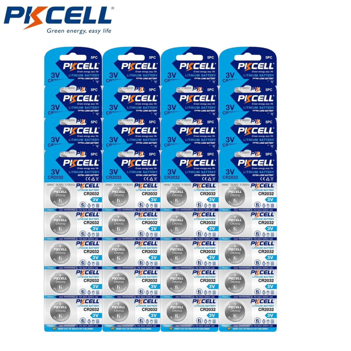 

PKCELL 80 шт. CR2032 3 В литиевая батарейка-таблетка 2032 ECR2032 3 В литиевая батарея типа «таблетка» для часов литиевые батареи