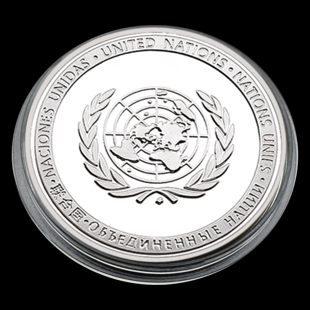 

World Peace Silver Plated Medallion 1 Oz Silver Challenge Coin with Plastic Protective Case Fans Collection Gift