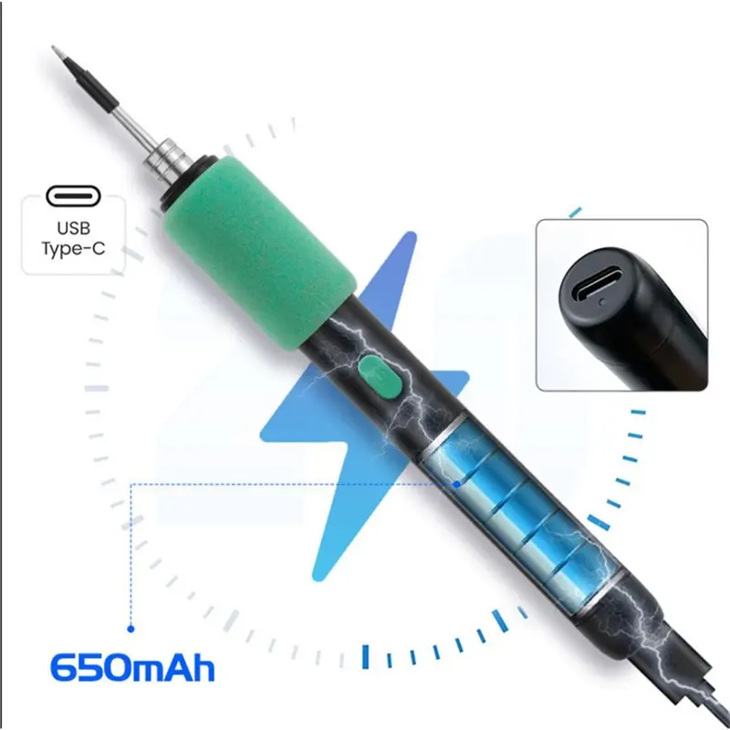 75STO-C211 DC 5V USB 15W Electric Soldering Iron Portable Wireless Mini Soldering Tool Featuring Three-Level Temperature Control
