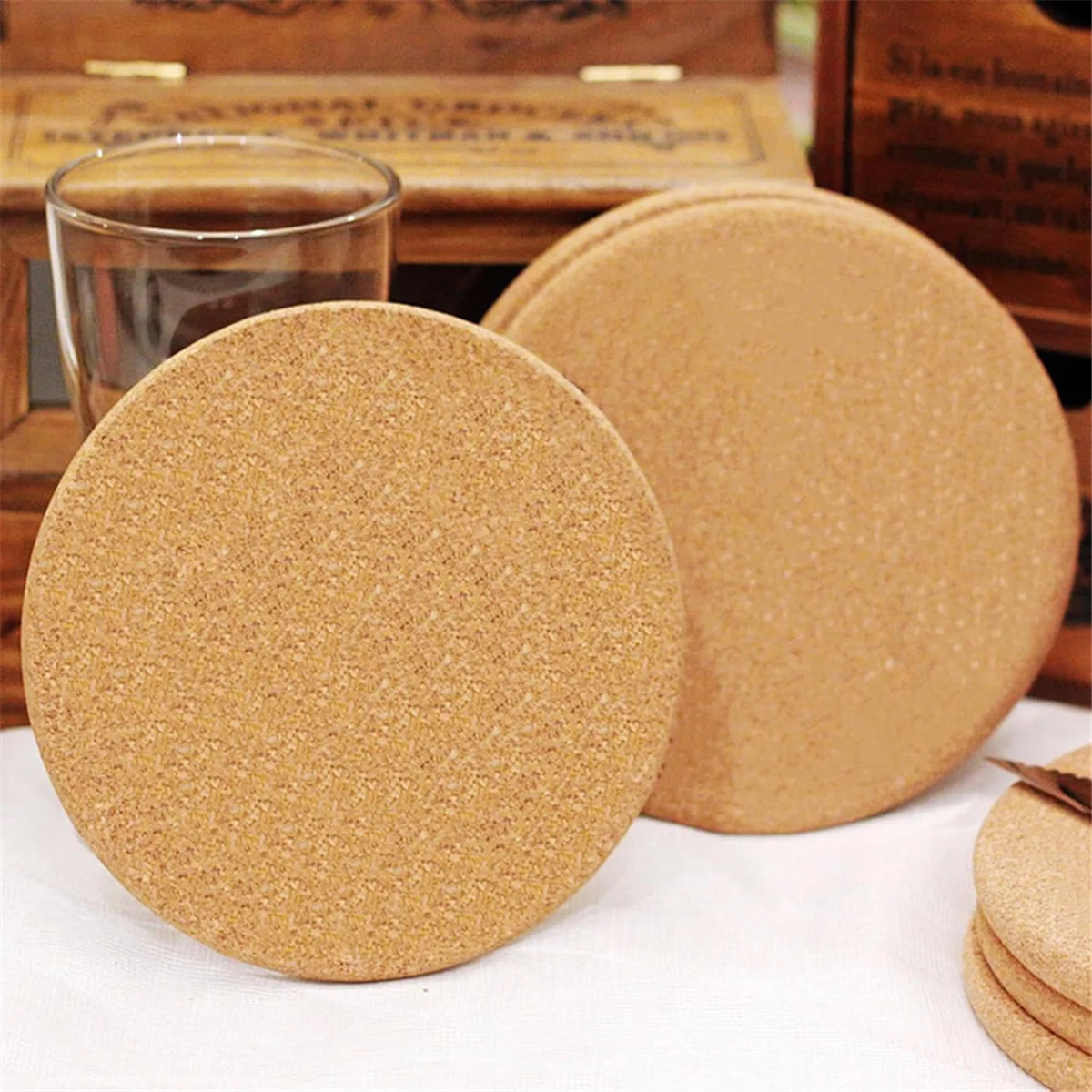 코르크 삼발이, 6팩 고밀도 두꺼운 코르크 컵 받침 세트, 뜨거운 요리용 8인치 내열성 다기능 코르크 삼발이 ST
