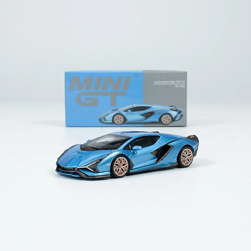 Мини GT 1:64 модель автомобиля Lambor Sian FKP 37 литье под давлением спортивный автомобиль LHD голубой Коллекция #573