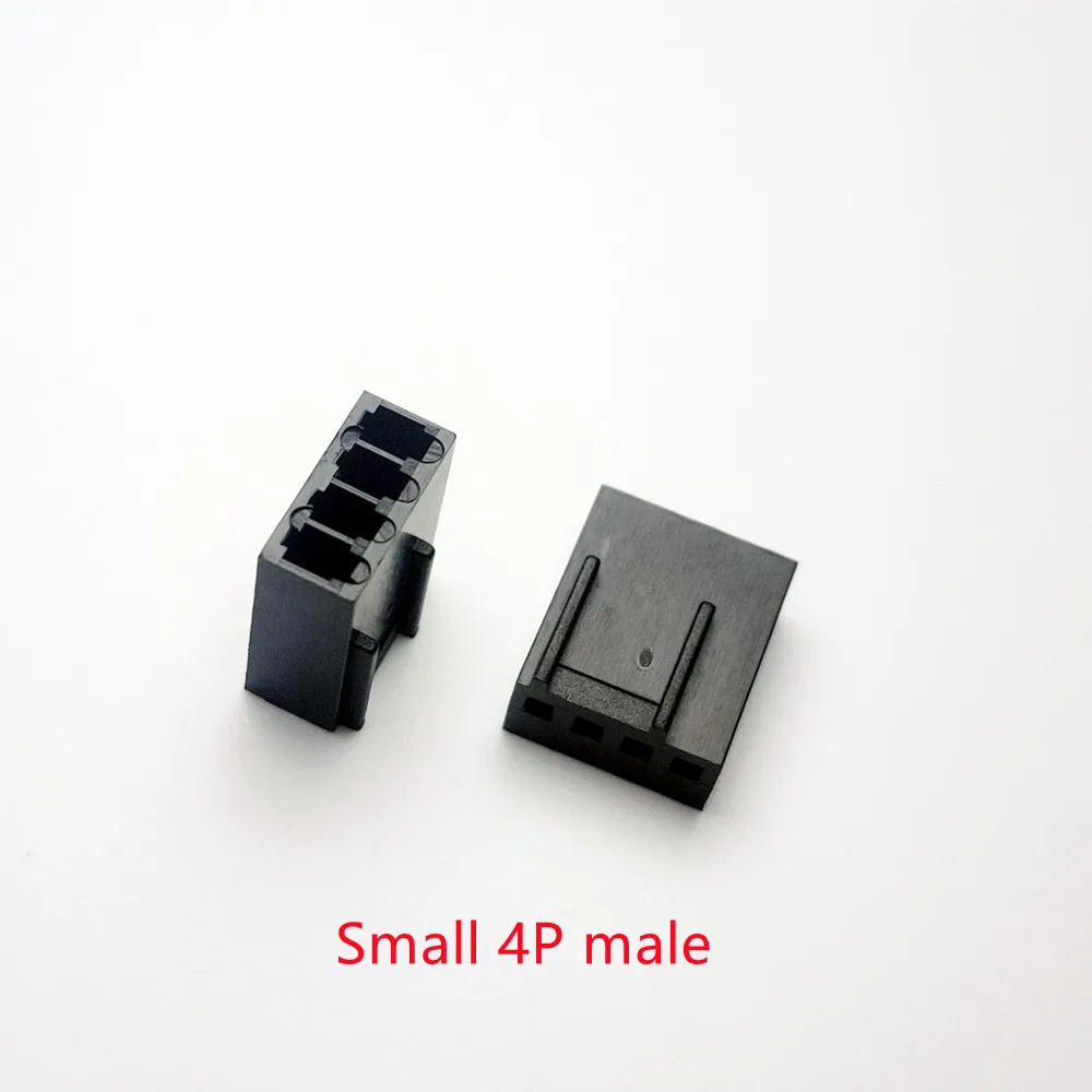 200PCS/1LOT Black Small 3+1P 4P Male/Female for PC Computer ATX 2540 Fan Power Connector Plastic Shell Housing