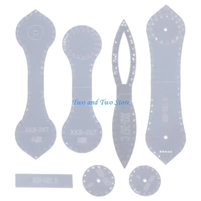 HX6F for Key Ring Leather Craft Acrylic Leather Template Shoes Pendant Pattern Set