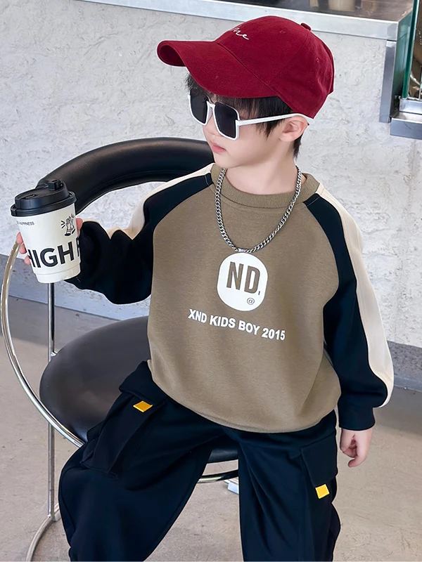 韓国風男の子春秋セーターセットカジュアル多用途ツーピーススーツベビー服綿ポリエステルスパンデックス混紡