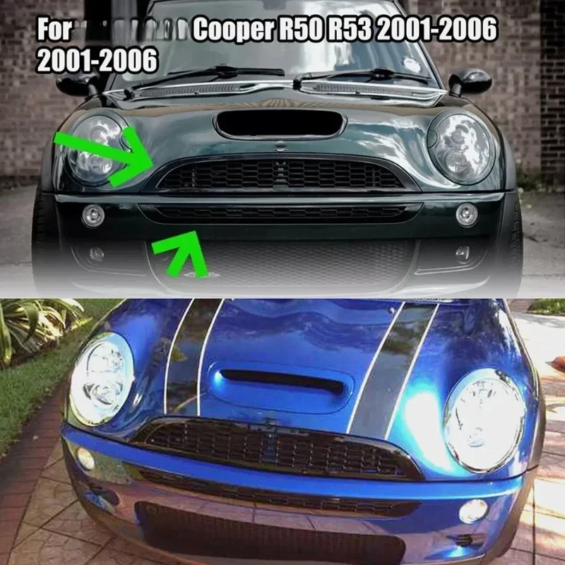 Obere Stoßstange Haube Mesh Grid für Mini Cooper & S R50 R52 R53 2002-2006 Honeycomb Front Bumper Grille Racing Gitter Auto Teile