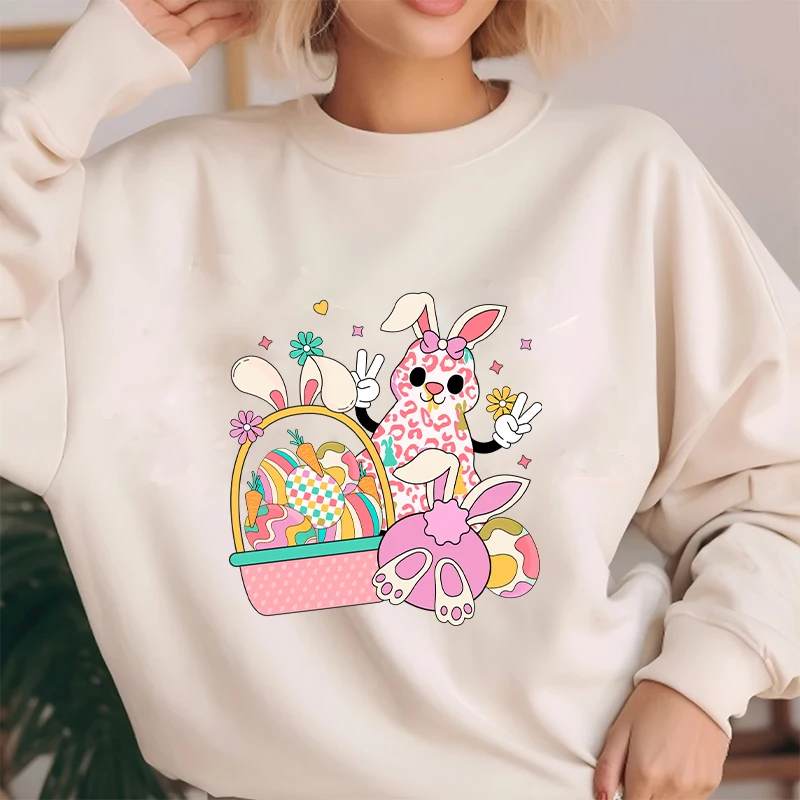 Easter Animals Iron On Rabbit Cup Print Patch T Shirt Cartoon  Heat DTF Transfer Sticker DIY Happy Easter Egg Clothing Dinosaur