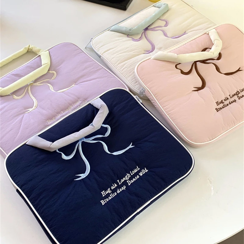 Fashion Bow Printing Nylon Laptop Bag 13 14 15 Inch Laptop Sleeve 10 11 9.7 Inch Tablet Bag Laptop Pouch Tablet Protective Case