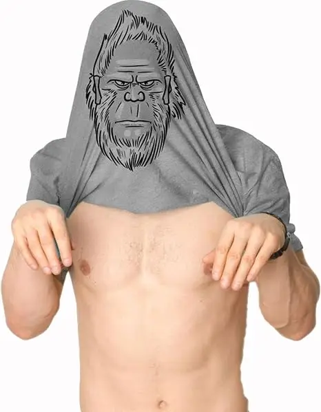 Hat jemand schon einen Yeti gesehen? Lustiges, cooles Bigfoot-T-Shirt für Männer, Y2k, humorvolles Sasquatch-Gesicht, sarkastischer Witz, T-Shirt. – Detail 8