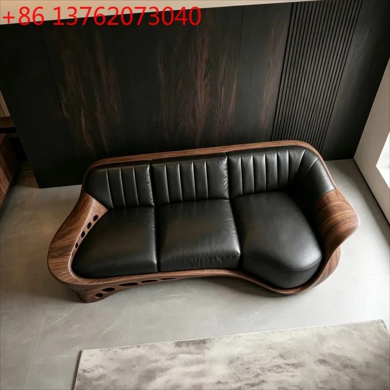 

Classic New Chinese Style Solid Wood Living Room Sofas Black Aesthetics Modern Sofa Living Room High-end Luxury Home Furniture