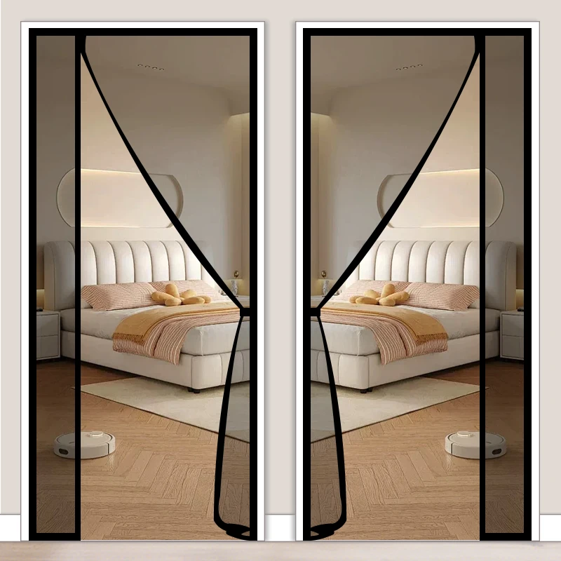 

Magnetic Door Screen Custom Size Mosquito Net Curtain Fly Insect Automatic Closing Invisible Mesh For Kitchen indoor living room