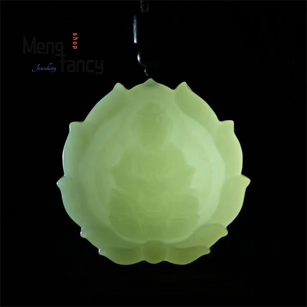 Natural Hetian White Jade Goddess of Mercy Pendant Exquisite Elegant Simple High-grade Luxury Fashion Jewelry Buddhist Amulets