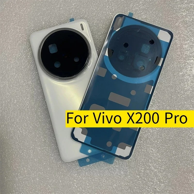 Glass Battery Back Cover 6.78'' For Vivo X200 Pro V2424A Rear Housing Replacement With Camera Frame Lens Repair Parts & Adhesive