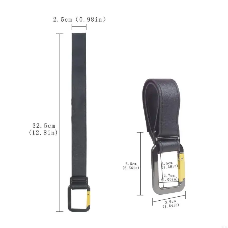 A5YC Practical Strollers Hook Practical PU Belt Adjustable For Any Handle Size Baby Strollers Replacement Part Hook