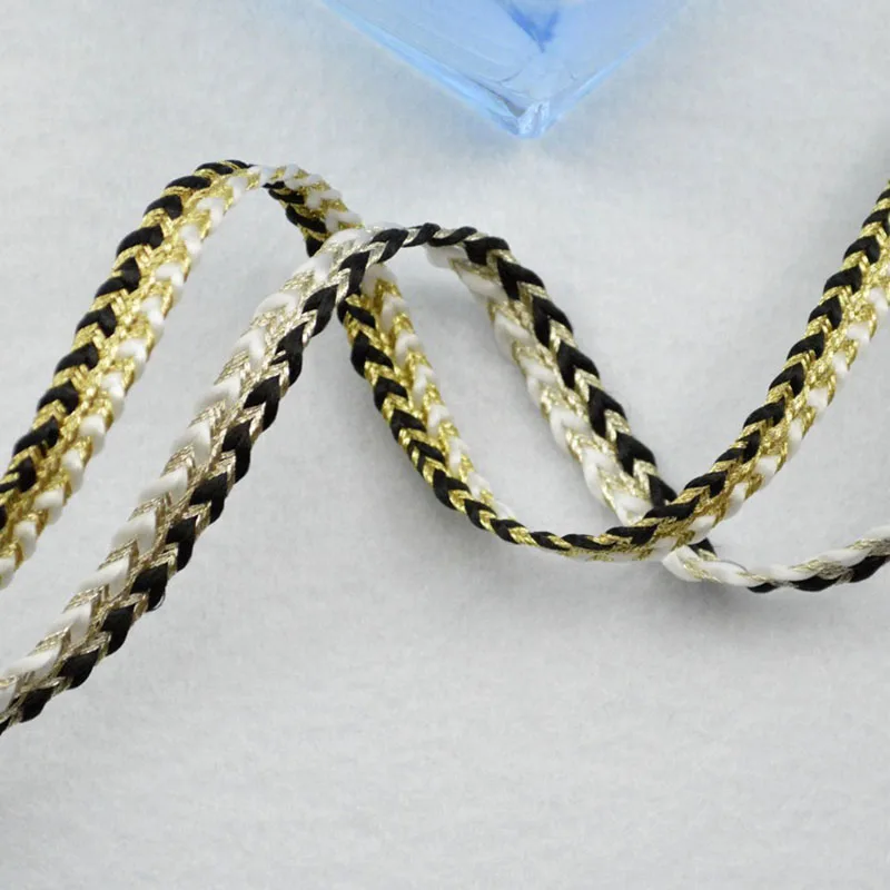 5m/16.4ft each pack Golden curve lace trims sewing fabric accessory DIY handmake craft ribbons thin 0.7cm webbing decorations