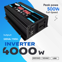 Car Power Inverter LED Display 4000W 12V to 220V/110V Converter Charger Adapter Multiple Protection Dual USB Voltage Transformer