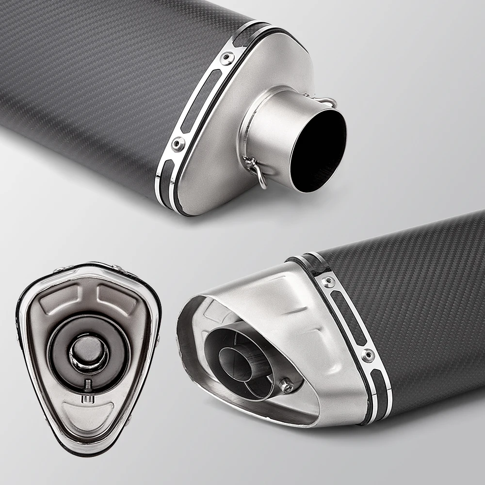 51mm Universal Motorcycle Exhaust Carbon Fiber Exhaust Muffler FOR MT09 800MT F900 CBR650 RS660 MT07 M11 - view 3