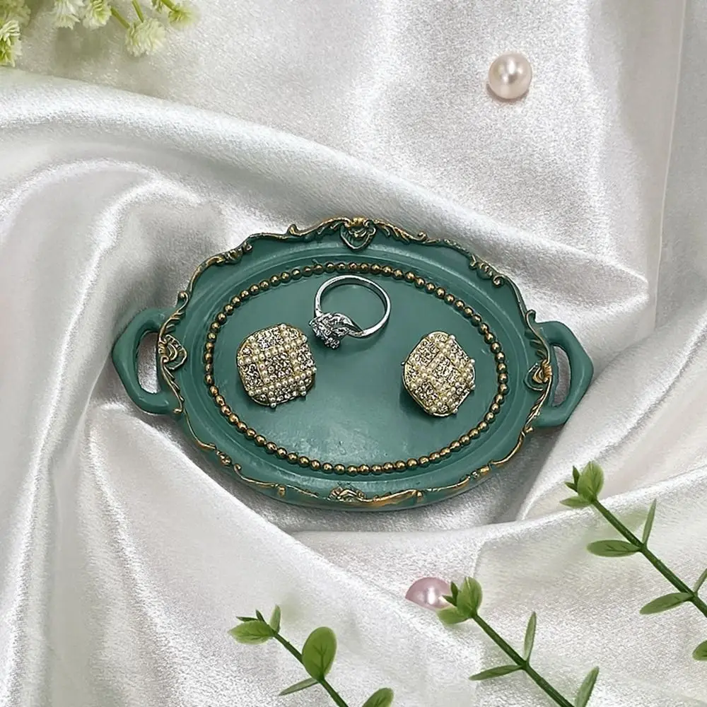 New Nordic Decorative Jewelry Plate Photo Props Retro Jewelry Dish Mini resin Earrings Storage Tray Jewelry