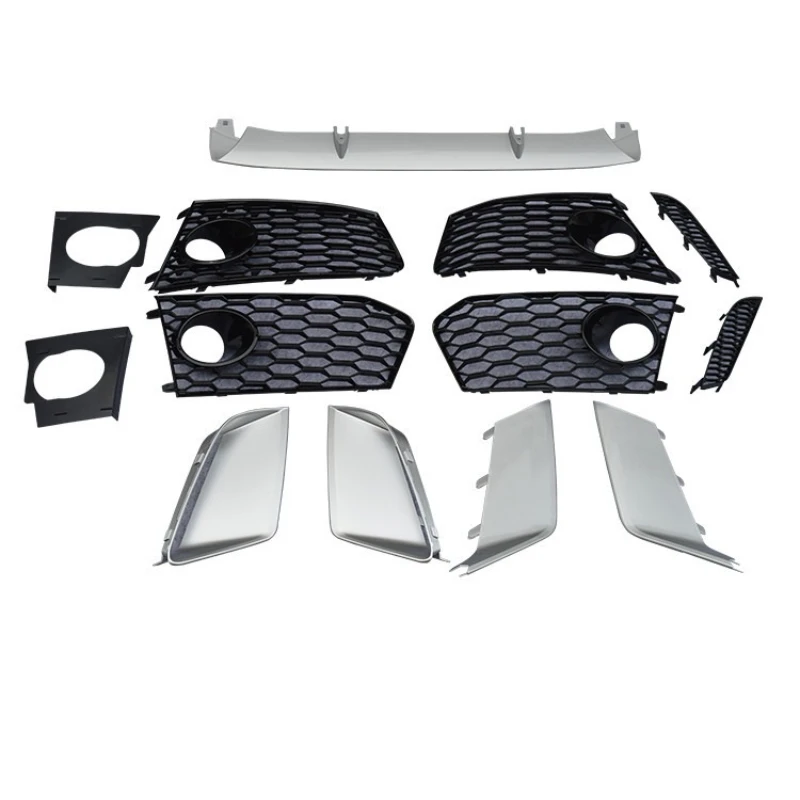 

Suitable for Audi A6LA7 modification and upgrade RS6RS7 front bar fog light frame silver wind knife out of trend decorative