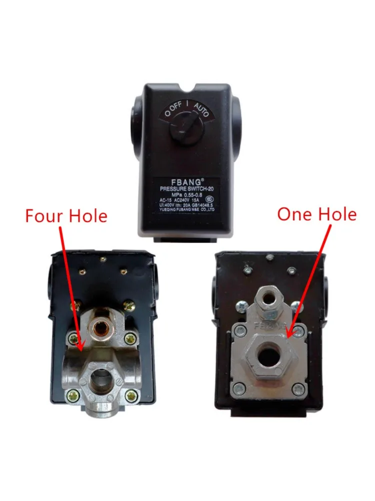 Optional Automatic Manual Operation Rotary Button Air Pump Compressor Pressure Switch 0.55-0.8Mpa 5.5-8kg 7-10kg 9-12kg