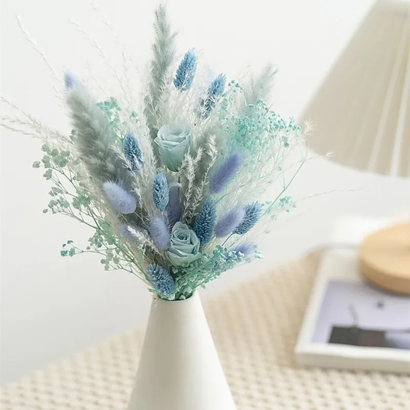 Dried Flowers Gypsophila Eternal Flower Rose Pmaps Gem Lover Rabbit Grass Eucalyptus Leaf Wedding Decoration Home Decor Flores