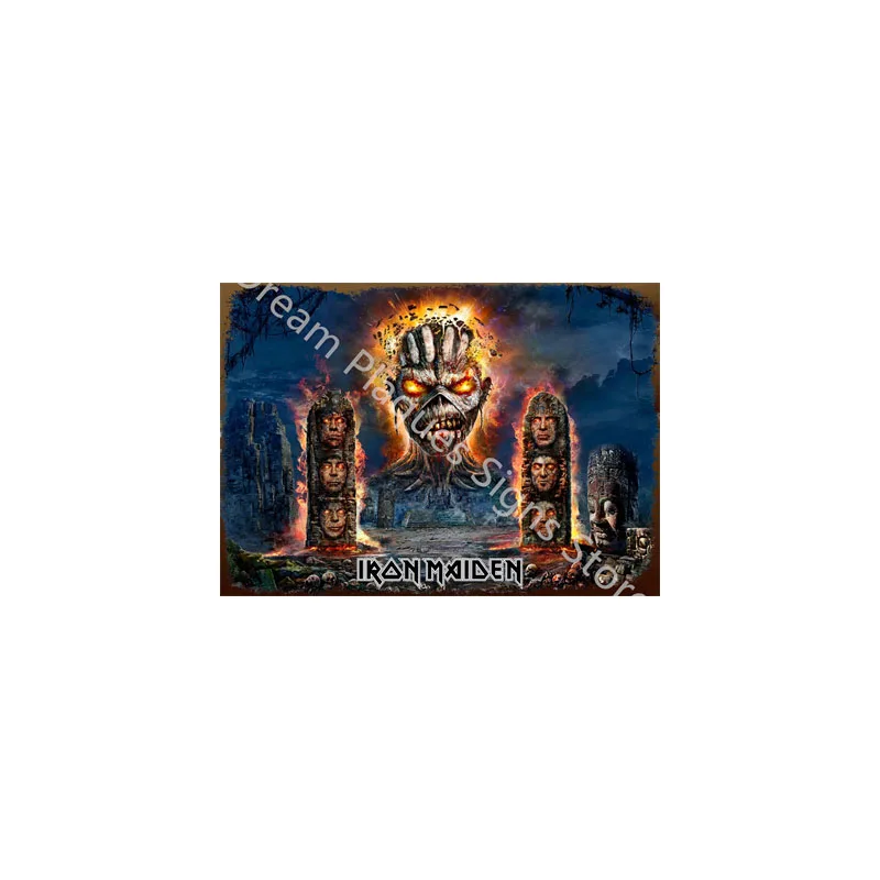 Iron Maiden Book of Souls Officieel Metalen Tin Bord 8x12 Inch, Vintage Rock Band Poster Wall Art voor Bar Pub Man Cave Home Decor