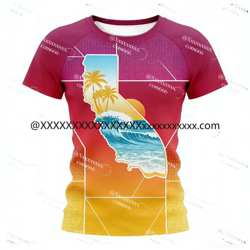 

Original New 3D Printed Quick Drying Beach Surfing Fashion Leisure Sports Cycling Summer Loose Top