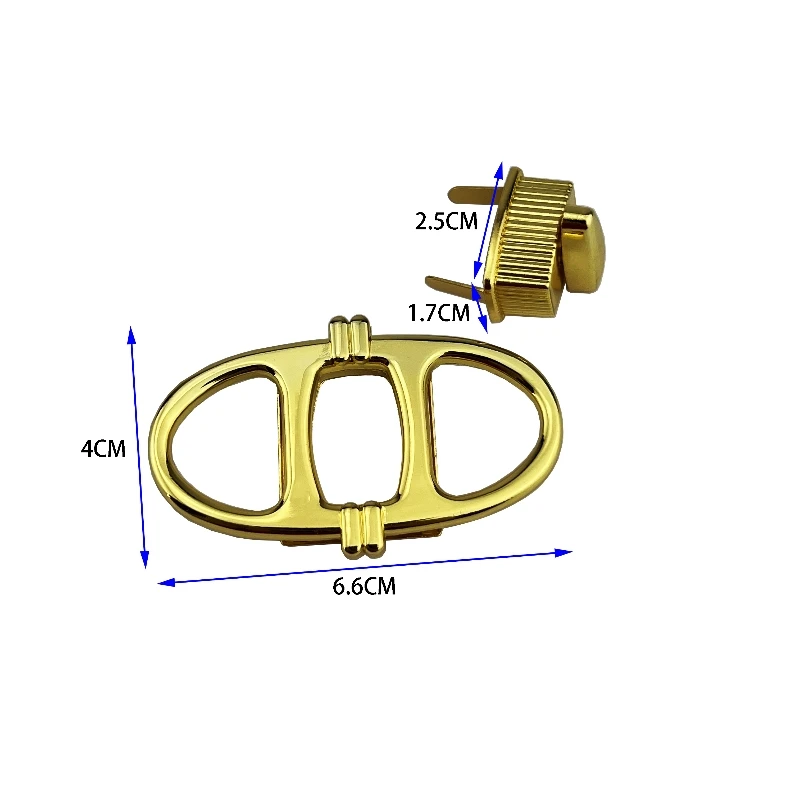 Oval Turn Twist Locks for Handbags Purse Luggage Hardware Closure Bag Parts Zinc Alloy Lock Accessories