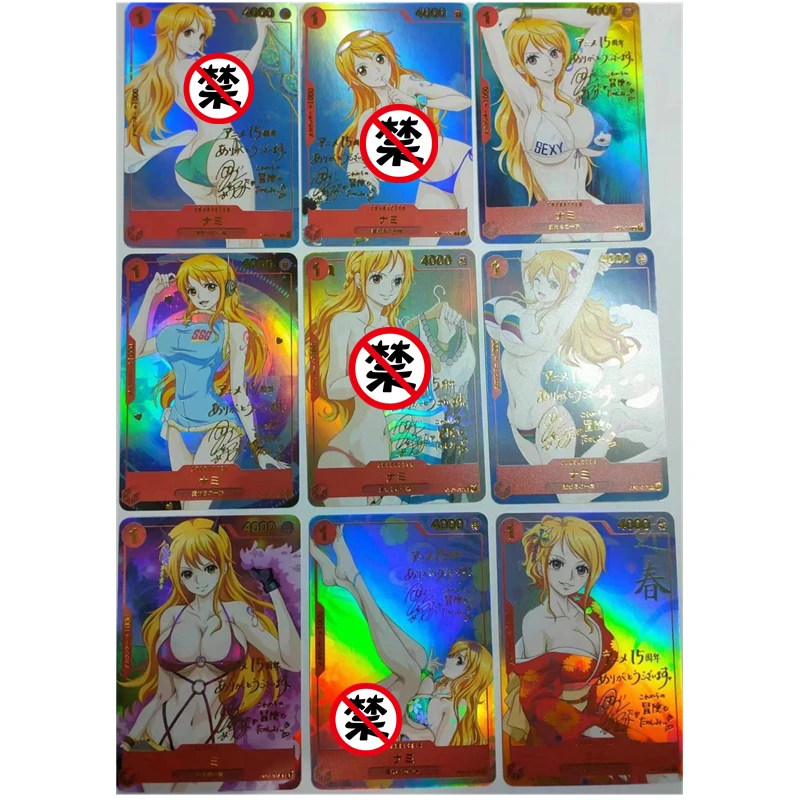 

9 шт./компл., сделай сам, скрытая аниме-карта, серия ONE PIECE, Nami ACG, сексуальная телесная карта, игрушка в подарок, игра, домашняя коллекционная карта комиксов в стиле аниме