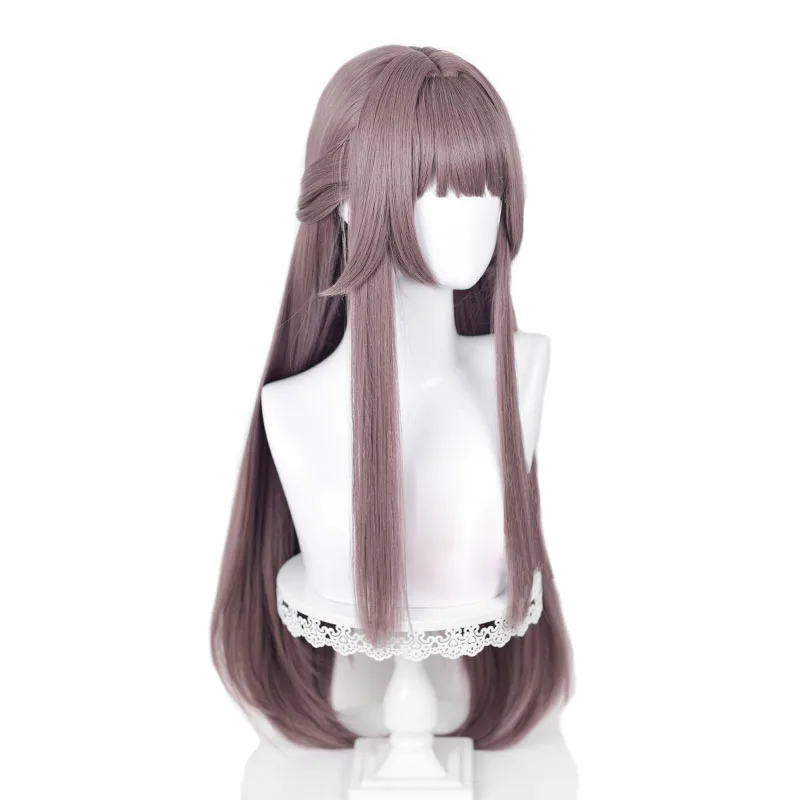 L-email wig Synthetic Hair Game Honkai: Star Rail Herta Cosplay Wig 88cm Grey Purple Cosplay Wigs Silicone Heat Resistant Wig