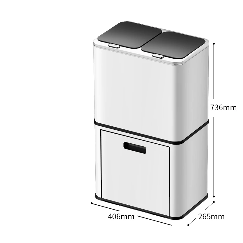 Kitchen Intelligent Induction Automatic Trash Can Classification Wet and Dry Double-Layer Household Stainless Steel