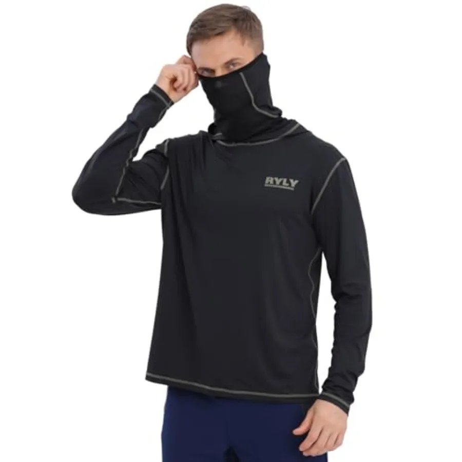 

Fishing Shirts for Men, Long Sleeve Rash Guard Shirts Sun Protection Hoodie Athletic Running Hiking Shirt 1/2 Packs