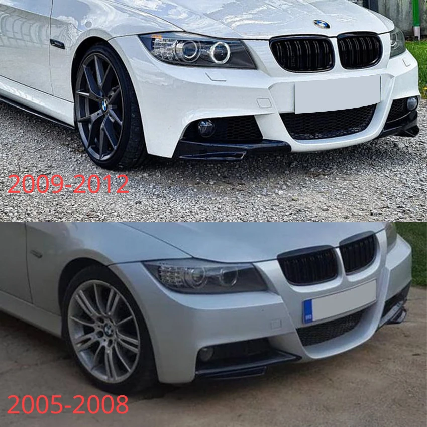 2x 2005 To 2012 For BMW 3 Series E90 E91 320i 330i M-Tech Style Front Bumper Side Splitter Cover Lip Spoiler Fog Lamp Cover