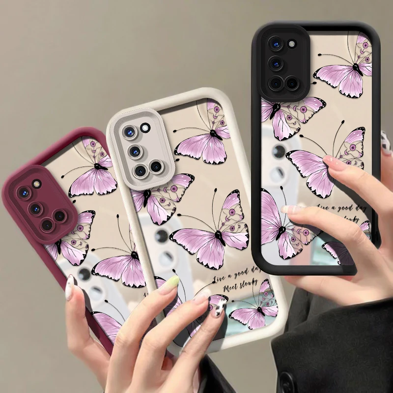 Redmi 11A 4G 14C Fashion Cute Cartoon Butterfly Case Silicone Matte Shokcproof Cover For Xiaomi Redmi 12 12C 13X 4G 5G 13