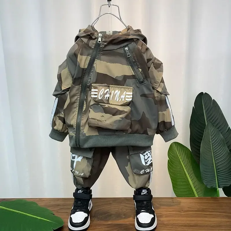 

Child Suit Camouflage Zippe Jacket + Pants Spring Kids Set Brand Baby Boy Clothes Suits Autumn Sport Baby Girl Boy Clothing Sets