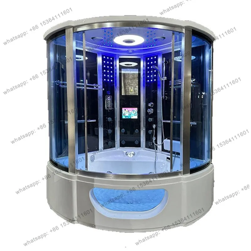 1.5 meters independent bathroom steam room integral acrylic chassis closed glass wet steam sauna room
