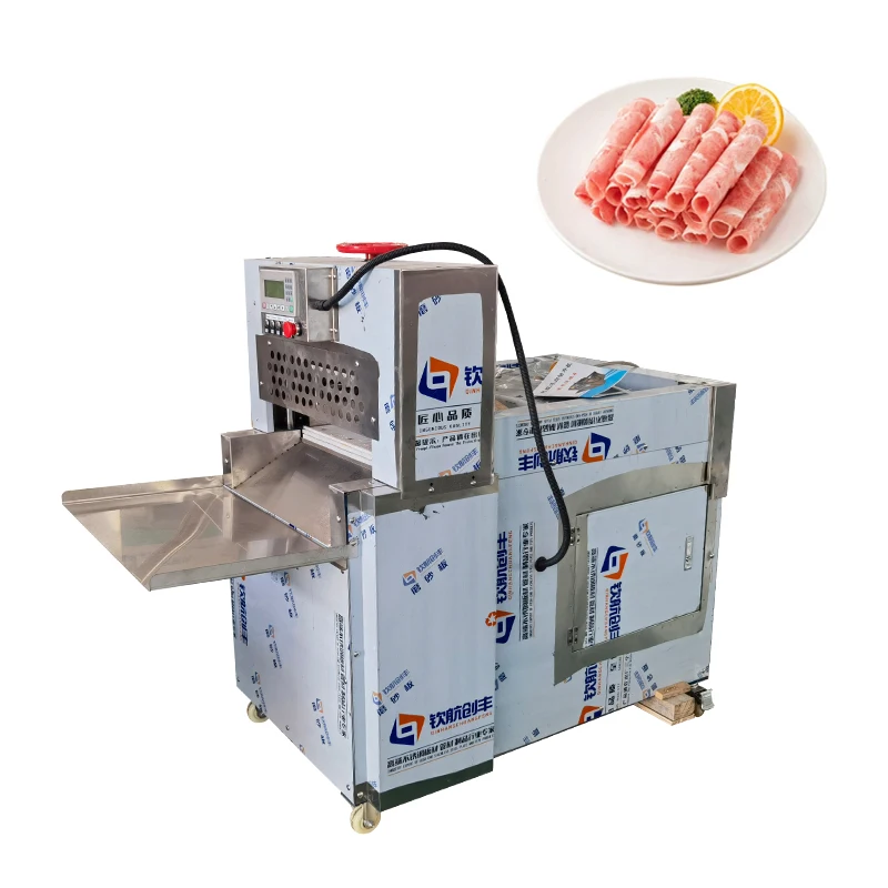 

Automatic Stainless Steel Frozen Ham Bacon Deli Cooked Meat Fish Beef Sausage Cut Slicer Machine
