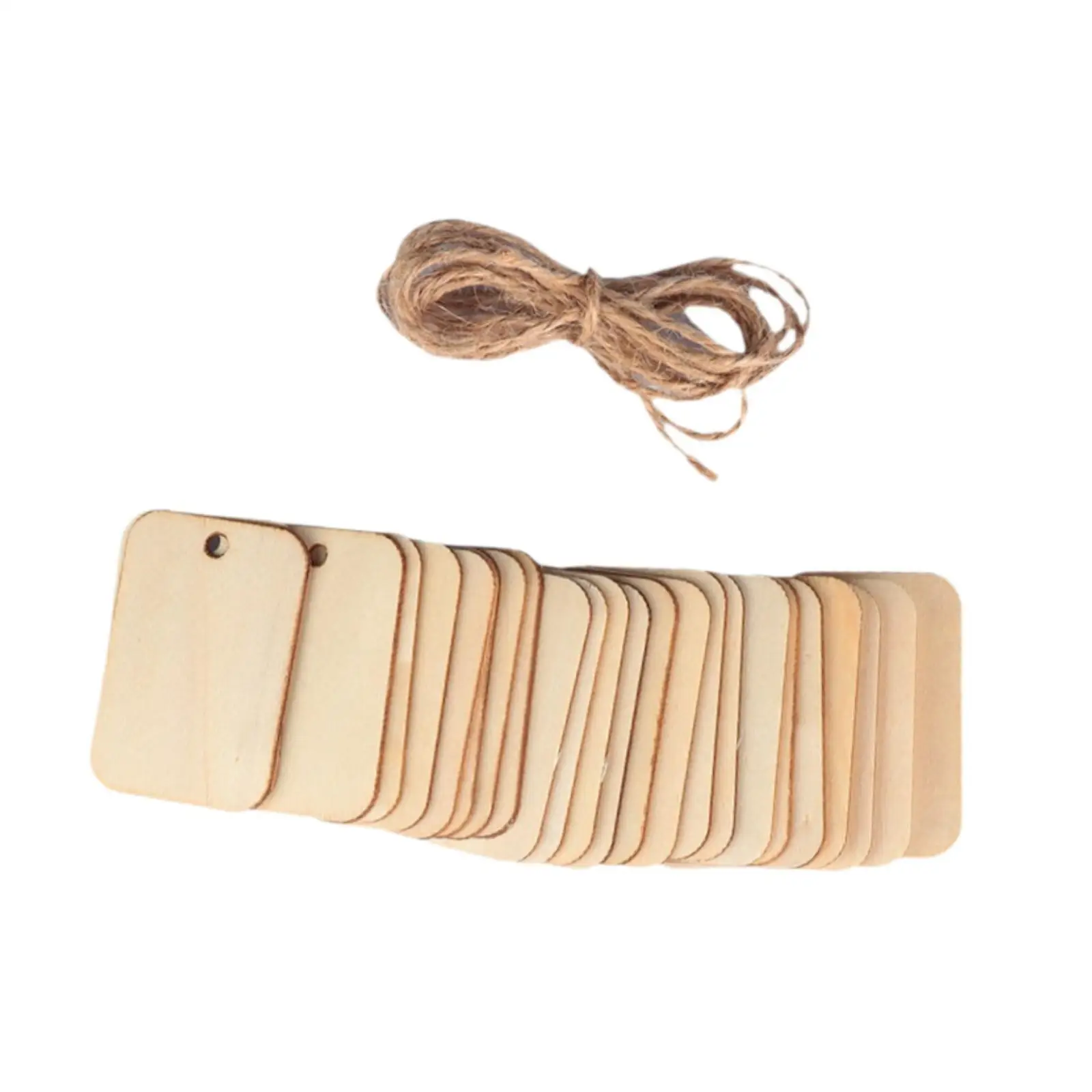 

50Pcs Wooden Tags with Holes Gift Tags for DIY Hand Crafst Party Wedding